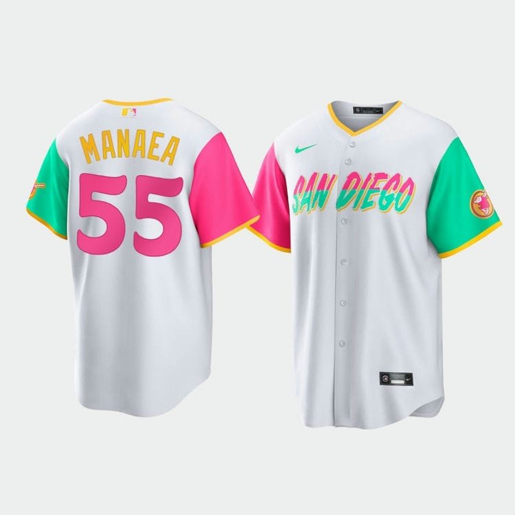 2022 City Connect San Diego Padres Replica White #55 Sean Manaea Jersey ...